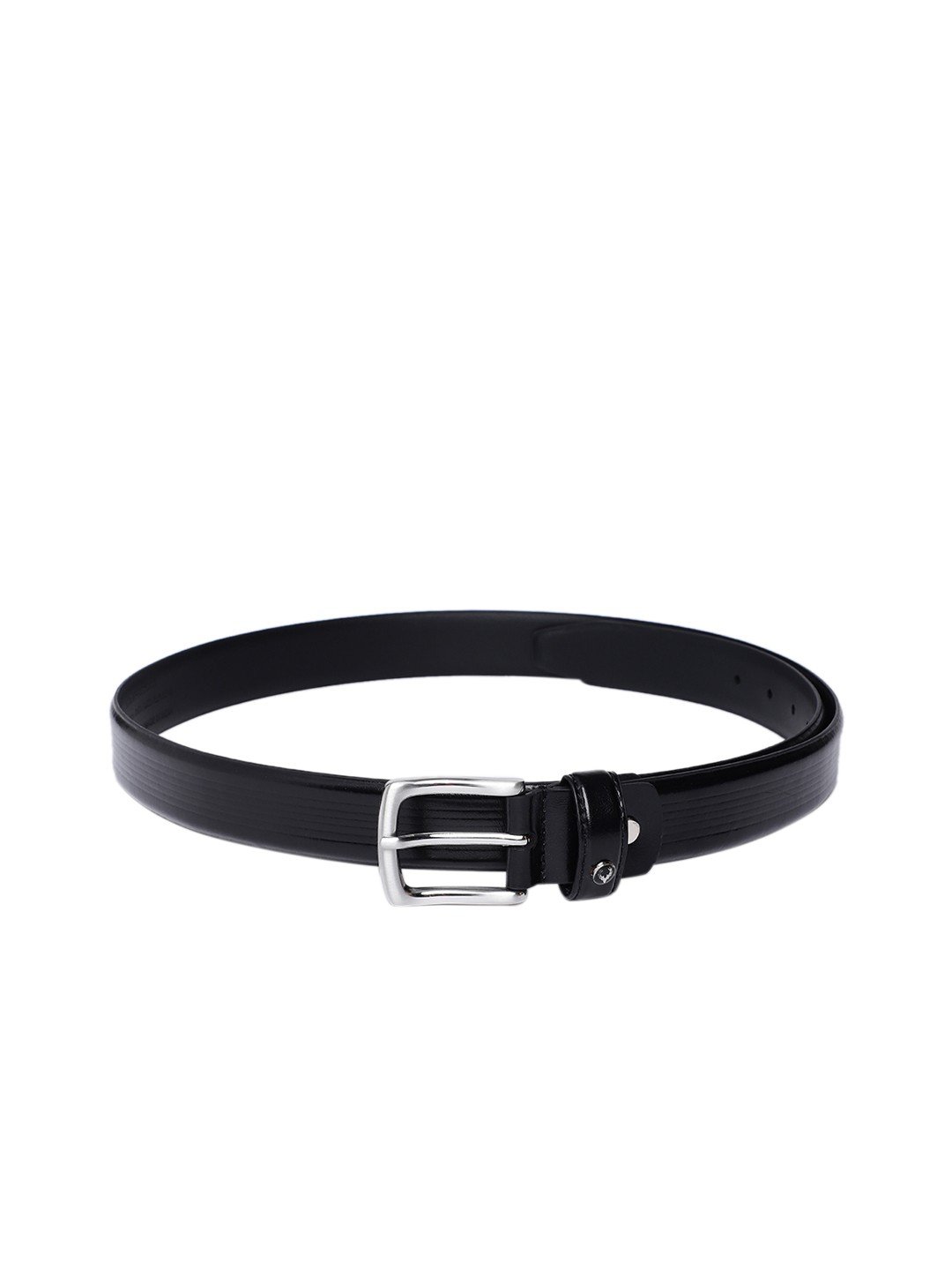 Crypto Men Self Striped Leather Belt