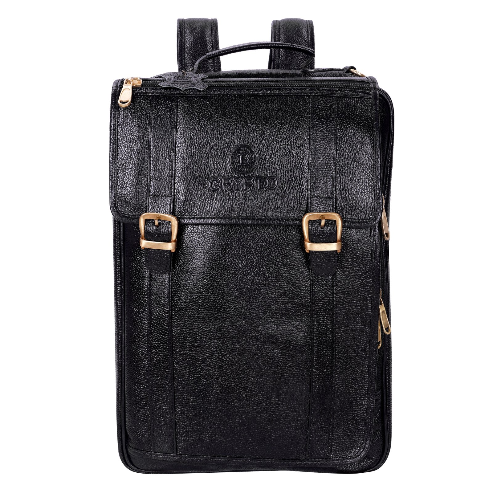Crypto Black Genuine Laptop Backpack