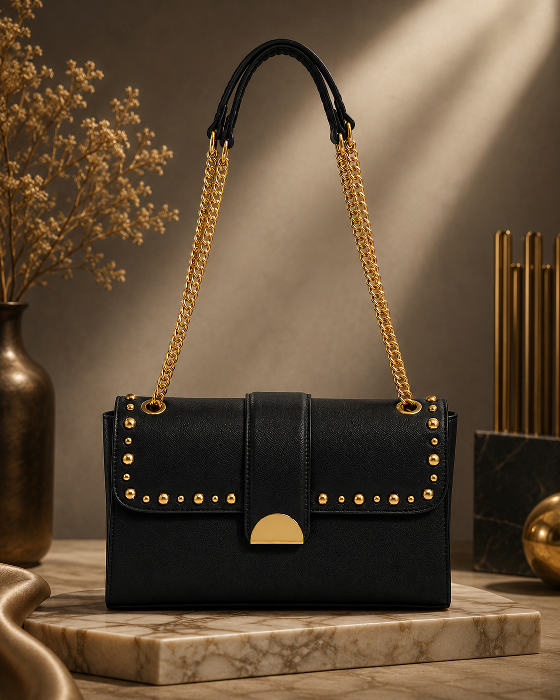 Black Women Sling Bag Luxury Chain Shoulder Bag