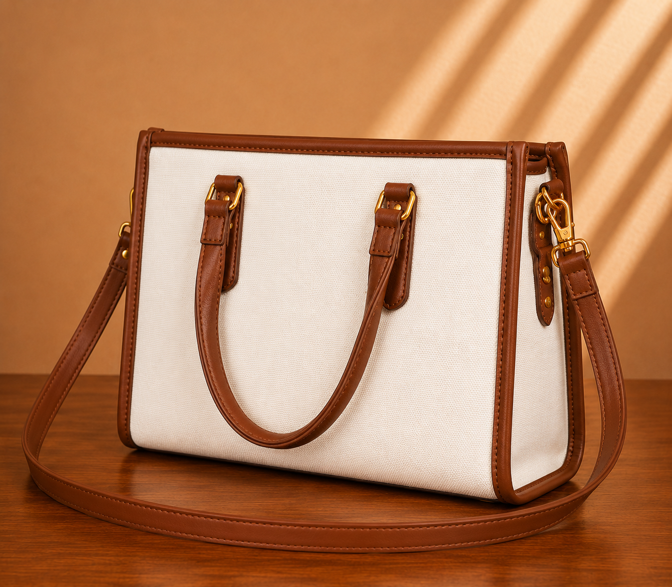 White, Brown Girls Tote Premium Canvas Bag